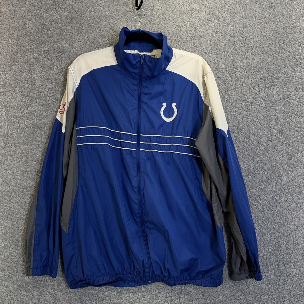 Indianapolis Colts‎ Jacket Mens Large Blue NFL Football Windbreaker Full Zip